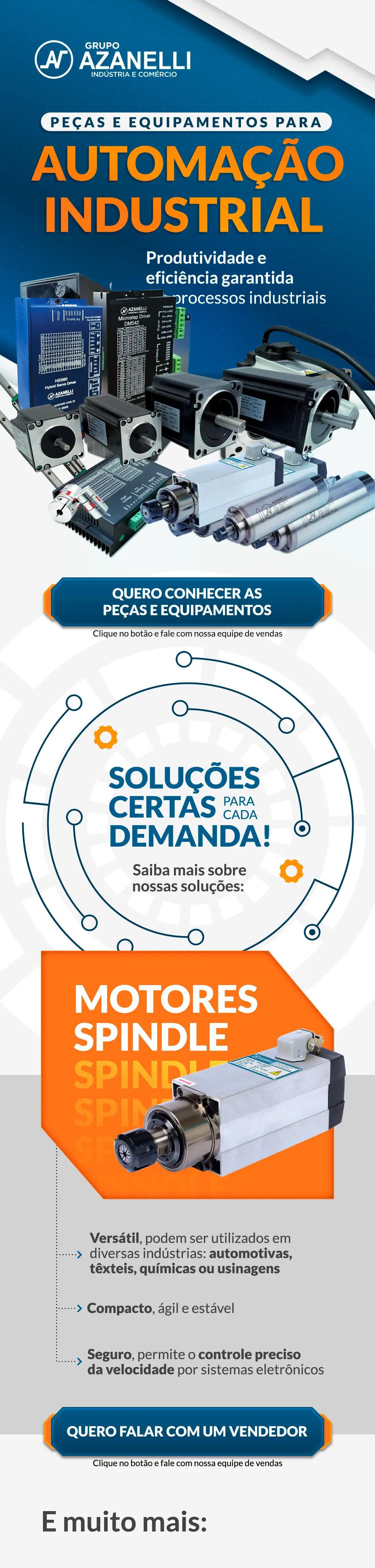Botão Conheça peças de equipamentos